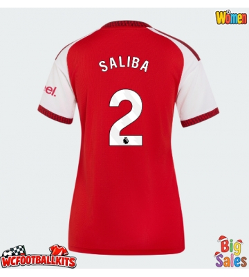 Arsenal William Saliba #2 Replica Home Stadium Shirt for Women 2026-27 Short Sleeve